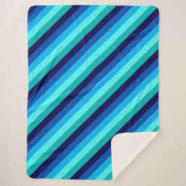 Manta Sherpa Icy Blue Verde azulada Stripes Large Sherpa Blanke