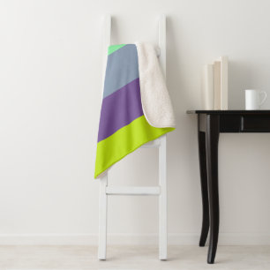 Manta Sherpa Idea de regalo a raya de color mixto Sherpa Blanke