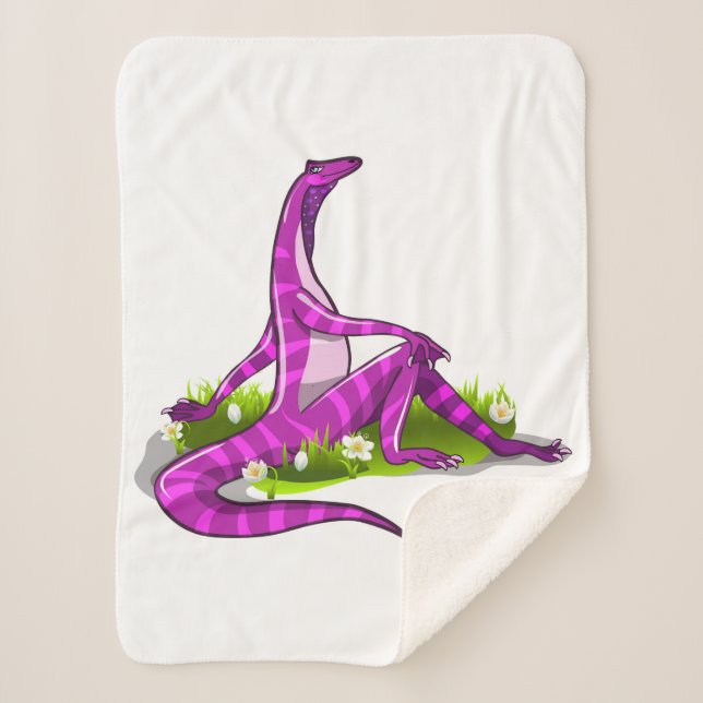 Manta Sherpa Iguanodon Mostrando Su Belleza Natural. (Anverso)