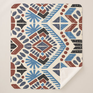 Manta Sherpa Ikat Aztec: Ornamento geométrico étnico.