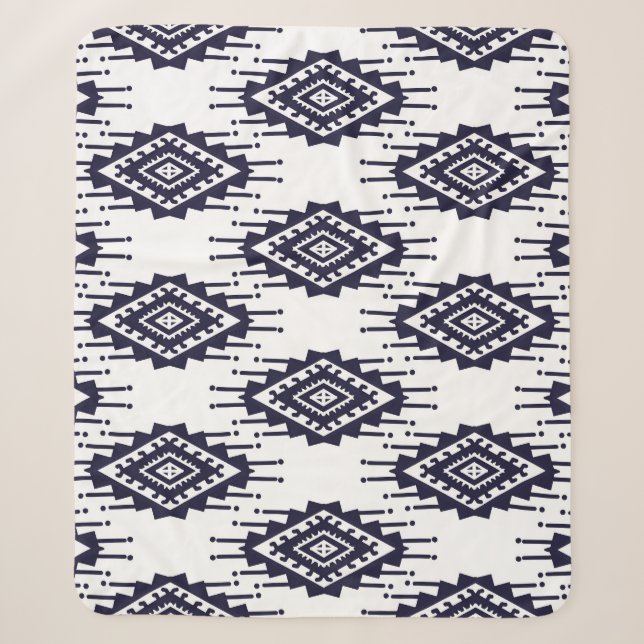 Manta Sherpa Ikat Boho Aztec Textile Motif (Anverso)