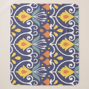Manta Sherpa Ikat casero: Tejido de Boho étnico