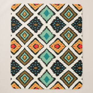 Manta Sherpa Ikat geométrico, textura tribal folclórica.