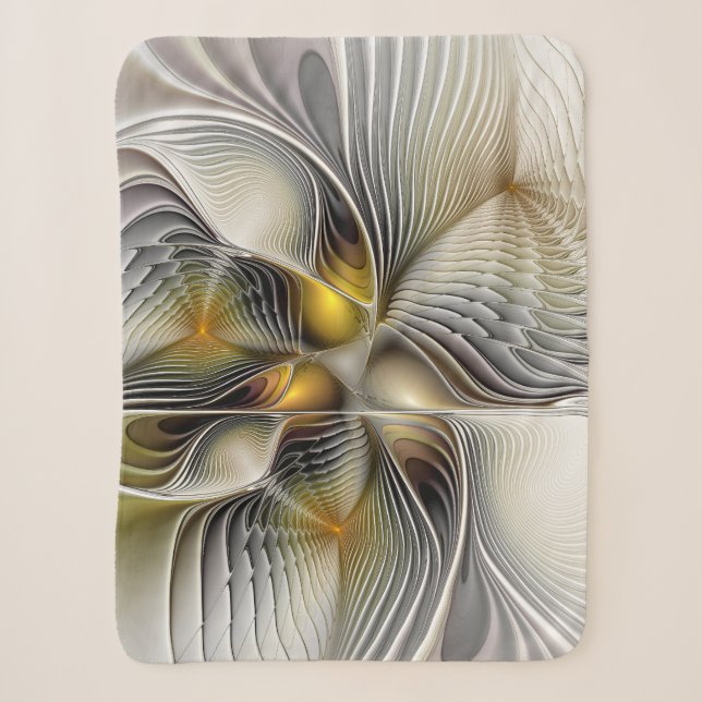 Manta Sherpa Ilusión óptica abstracta fractal 3D con profundida (Anverso)