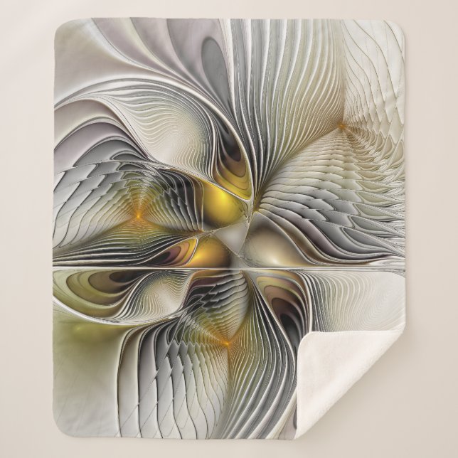 Manta Sherpa Ilusión óptica Resumen 3D Fractal con profundidad (Anverso)