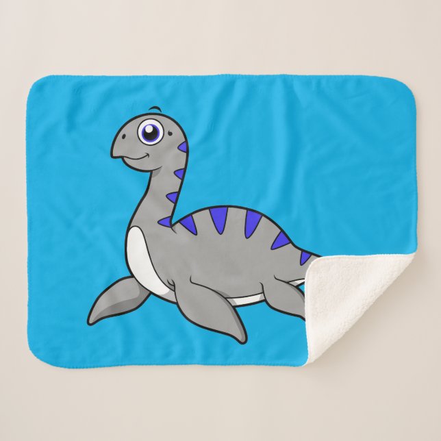 Manta Sherpa Ilustracion Agradable De Un Monstruo De Loch Ness. (Anverso (horizontal))