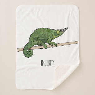 Manta Sherpa Ilustracion chameleon personalizado de Jackson
