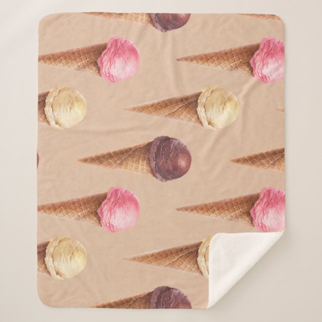 Manta Sherpa Ilustracion de agua transparente con crema de hiel (Anverso)