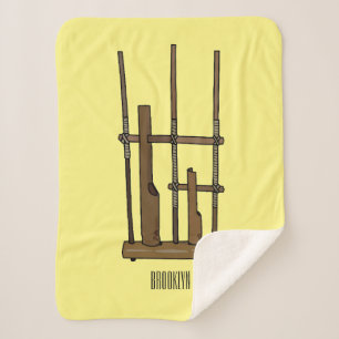 Manta Sherpa Ilustracion de Angklung personalizado