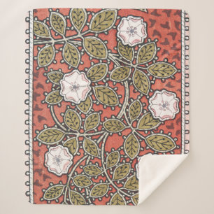 Manta Sherpa Ilustración de Arte de Rosa Silvestre Flor Vintage