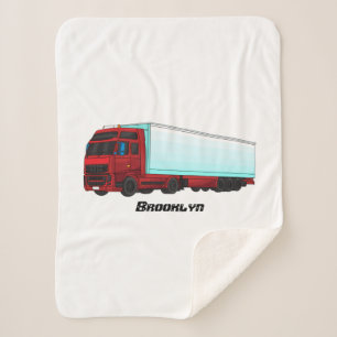 Manta Sherpa Ilustracion de camión de remolques rojos