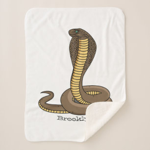 Manta Sherpa Ilustracion de cobra marrón