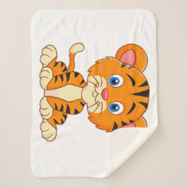 Manta Sherpa Ilustración de dibujos animados de animales tigre
