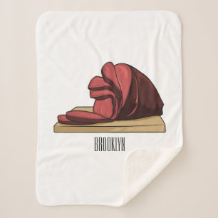 Manta Sherpa Ilustración de dibujos animados de jamón