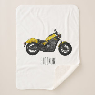 Manta Sherpa Ilustración de dibujos animados de motocicleta cru