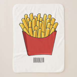 Manta Sherpa Ilustración de dibujos animados de papas fritas