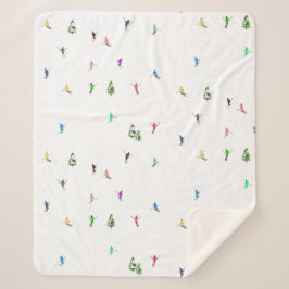 Manta Sherpa Ilustracion de esquí alpino de vacaciones