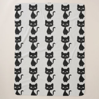 Manta Sherpa Ilustración de gato de dibujos animados negro mini