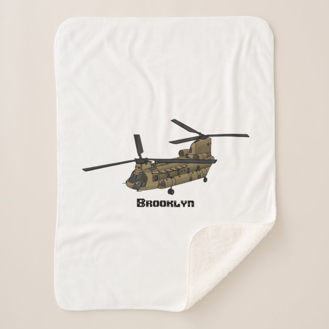 Manta Sherpa Ilustracion de helicópteros militares de Chinook (Anverso)