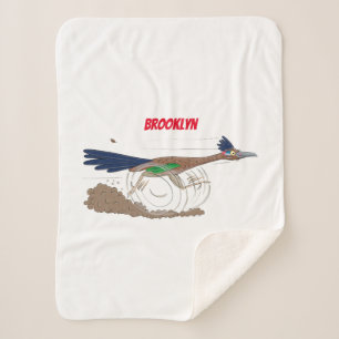 Manta Sherpa Ilustracion de pájaro personalizado de pista diver