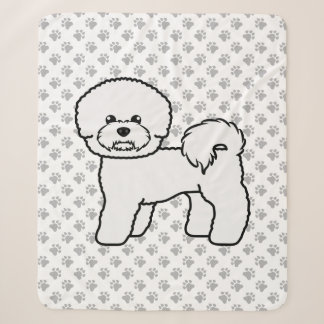 Manta Sherpa Ilustración de perro de dibujos animados Bichon Fr