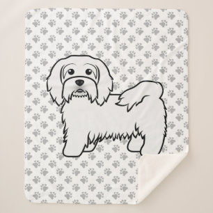 Manta Sherpa Ilustración de perro de dibujos animados Havanés b
