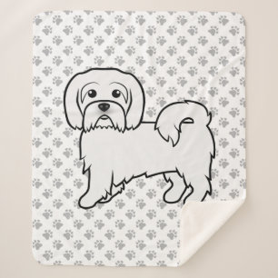 Manta Sherpa Ilustración de perro de dibujos animados lindo Cot