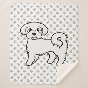 Manta Sherpa Ilustración de perro de dibujos animados lindo mal