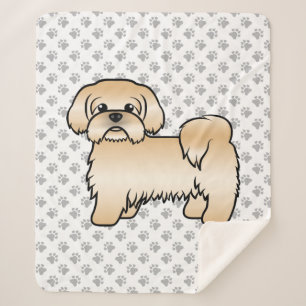 Manta Sherpa Ilustración de perro de dibujos animados lindo Shi