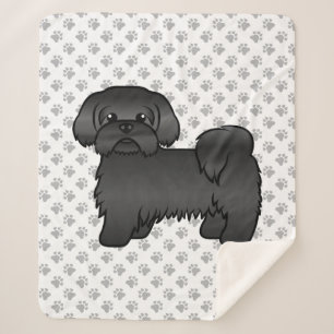 Manta Sherpa Ilustración de perro de dibujos animados lindo Shi