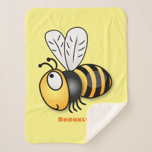 Manta Sherpa Ilustracion de personalizado de abejas alegres