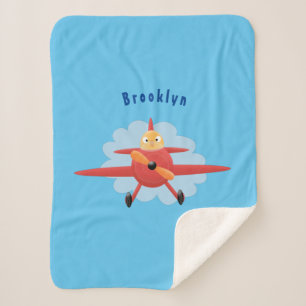Manta Sherpa Ilustracion de personalizado de avión rojo que vue