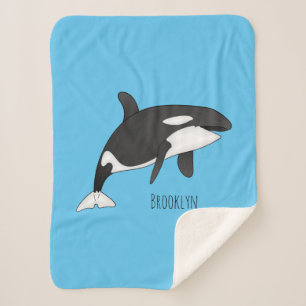 Manta Sherpa Ilustracion de personalizado de ballenas asesina