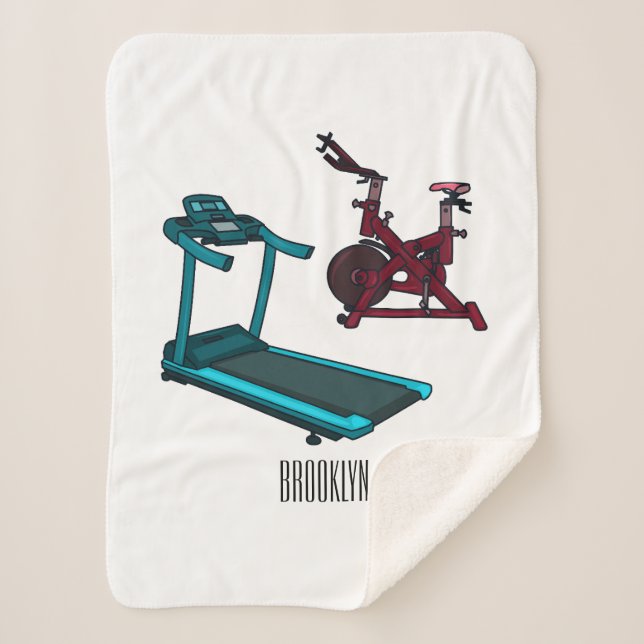 Manta Sherpa Ilustracion de personalizado de bicicletas de hila (Anverso)