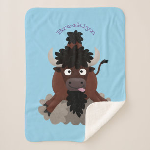 Manta Sherpa Ilustracion de personalizado de bisontes búfalos d