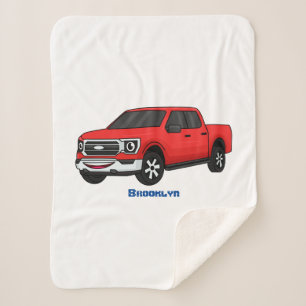 Manta Sherpa Ilustracion de personalizado de camioneta roja