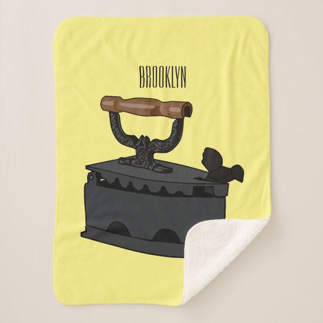 Manta Sherpa Ilustracion de personalizado de carbón vegetal (Anverso)