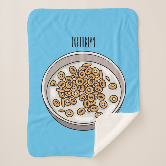 Manta Sherpa Ilustracion de personalizado de cereales (Anverso)