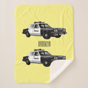Manta Sherpa Ilustracion de personalizado de coches de policía