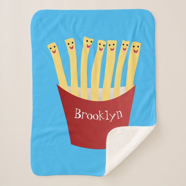 Manta Sherpa Ilustracion de personalizado de comida rápida de p (Anverso)