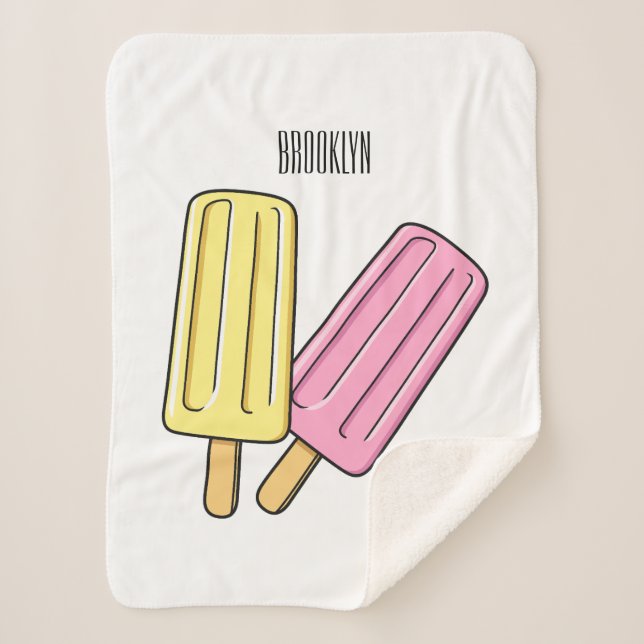 Manta Sherpa Ilustracion de personalizado de hielo (Anverso)