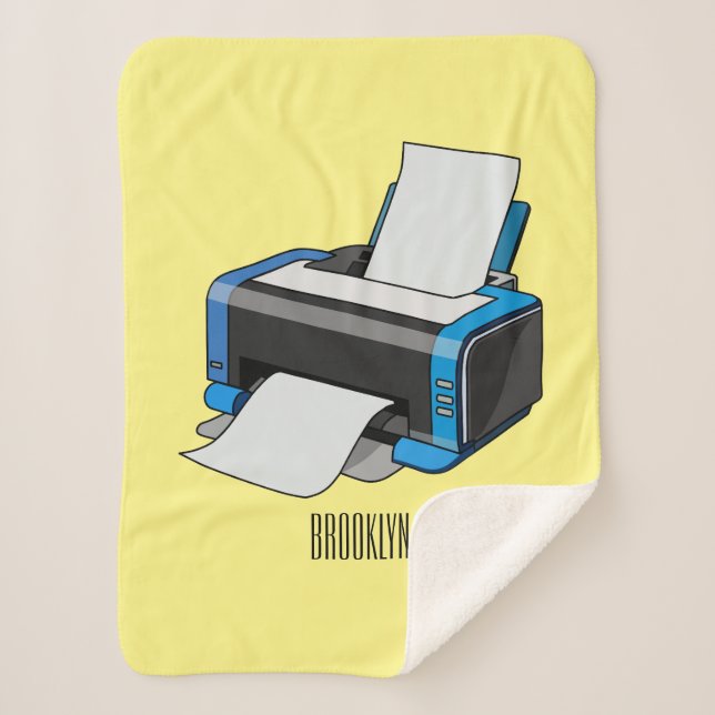 Manta Sherpa Ilustracion de personalizado de impresora (Anverso)