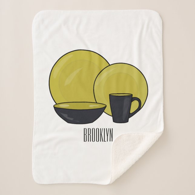 Manta Sherpa Ilustracion de personalizado de juego de mesa (Anverso)