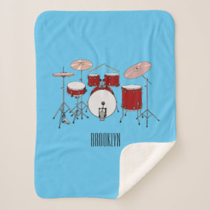 Manta Sherpa Ilustracion de personalizado de kit de tambor