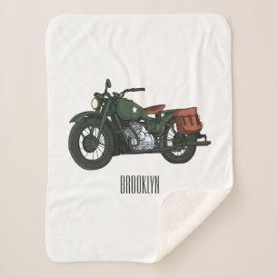 Manta Sherpa Ilustracion de personalizado de motocicleta de cru