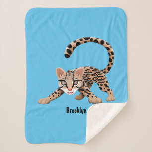 Manta Sherpa Ilustracion de personalizado de ocelot de Cute