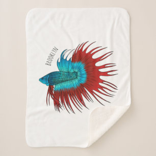 Manta Sherpa Ilustracion de personalizado de peces de cola cruz