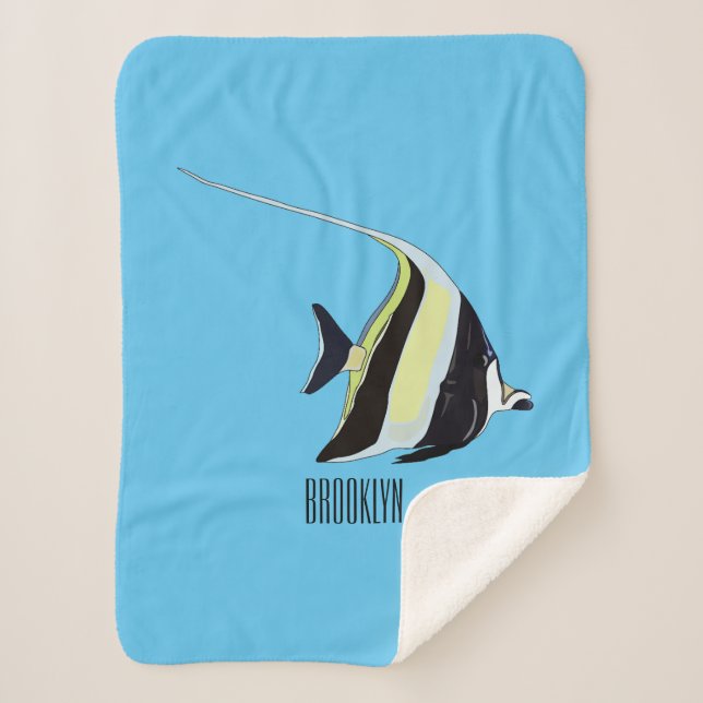 Manta Sherpa Ilustracion de personalizado de peces moro (Anverso)