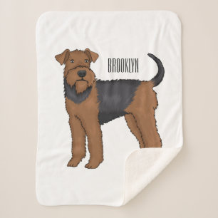 Manta Sherpa Ilustracion de personalizado de perro Airedale ter