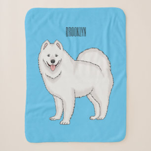 Manta Sherpa Ilustracion de personalizado de perro de Samoyed